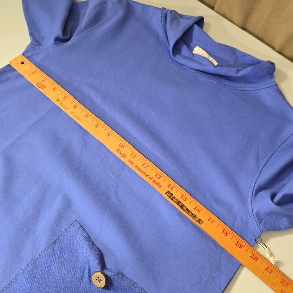 Escape by Habitat Womens Shirt Medium Blue Roll Neck Long Sleeve Terry‎ Pocket - Picture 9 of 12